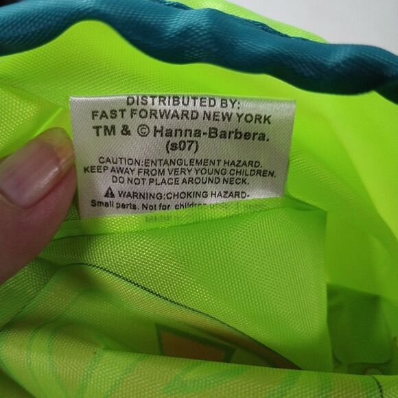 2007 Scooby Doo Cinch Bag 11x12 Kids Nylon Backpack Daypack NWT Cartoon Green - Picture 10 of 15